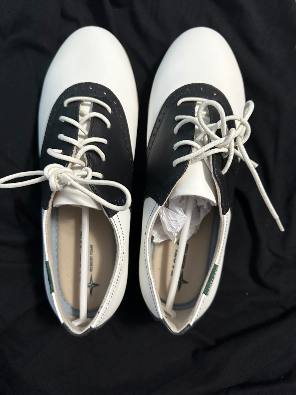 Eastland Sadie Black White Saddle Oxford Shoes Women's 9.5 Wide NEW